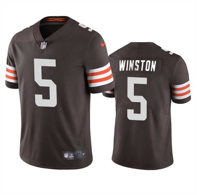 Men & Women & Youth Cleveland Browns #5 Jameis Winston Brown Vapor Limited Stitched Jersey->cincinnati bengals->NFL Jersey